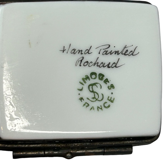 Vintage Limoges France ROCHARD Hand Painted Small Trinket Box Old Camera Bellows - Picture 5 of 10